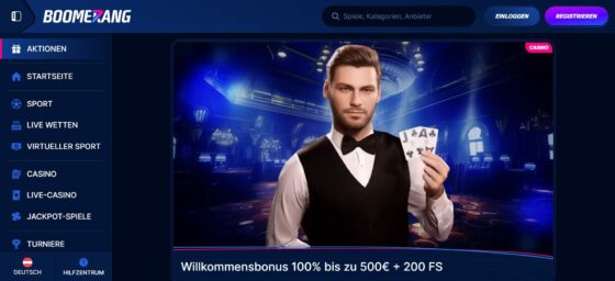 Boomerang-bet Willkommensbonus