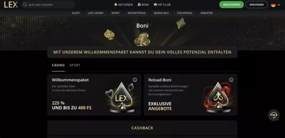 Lex Casino-Aktionen