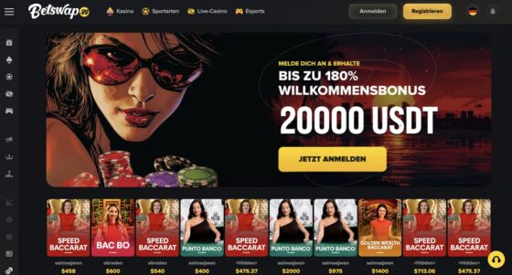 Betswap-Hauptseite
