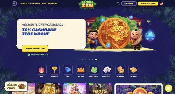 Gamblezen-Hauptseite