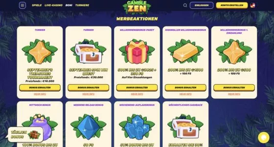 Gamblezen Casino-Aktionen