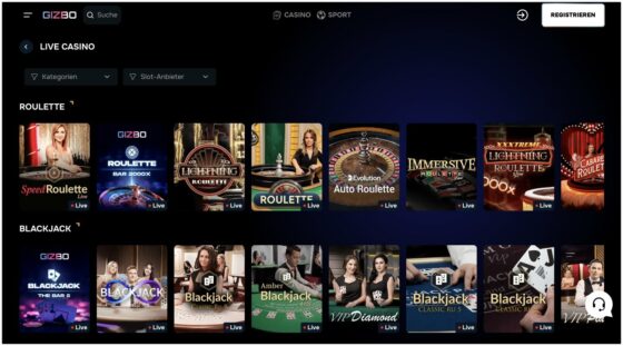 Gizbo Live-Casino
