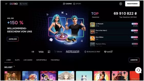 Offizielle Website von Gizbo Casino