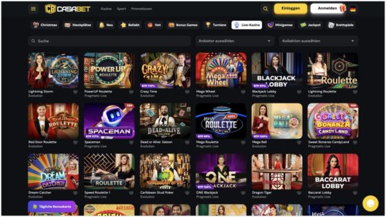 Live-Casino von Casabet