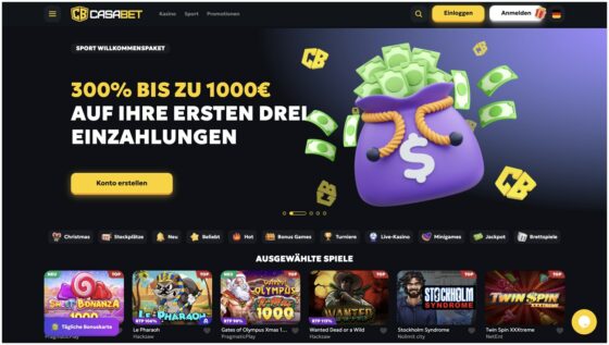Startseite von Casabet