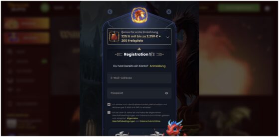 DragonSlots Casino-Registrierung