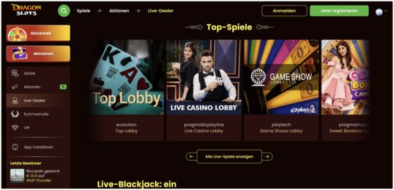 DragonSlots Live-Casino