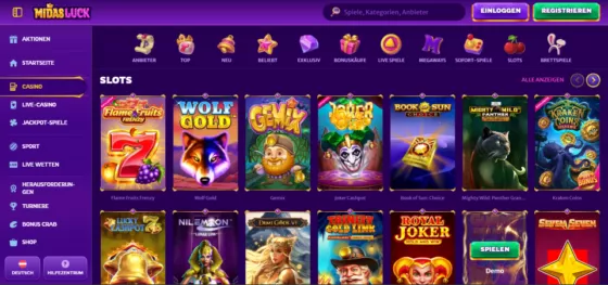 MidasLuck Casino-Spielautomaten