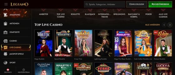Legiano live casino