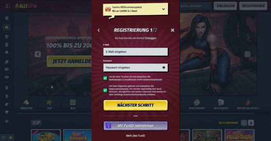 AllySpin anmeldung