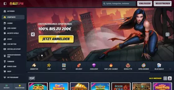 Offizielle Website von AllySpin Casino