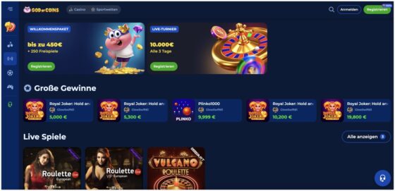 Offizielle Website von God Of Coins Casino