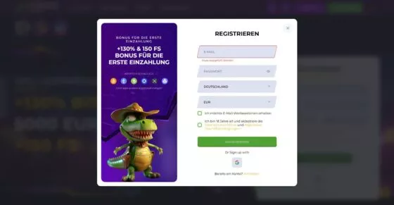 11 Croco Casino-Registrierung
