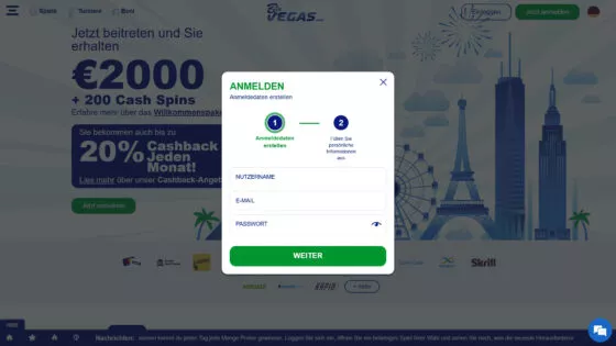 BluVegas Casino-Registrierung