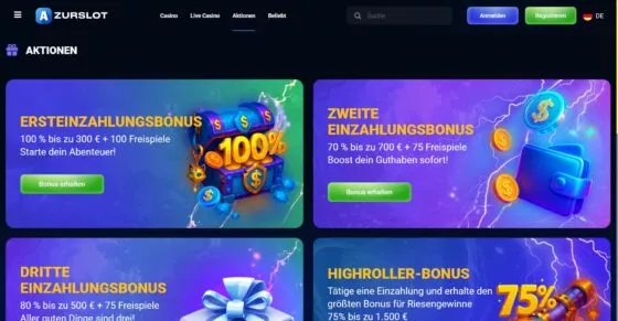 AzurSlot Casino-Aktionen