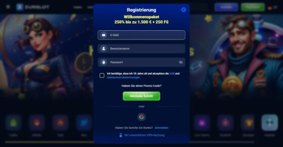 AzurSlot Registrierung