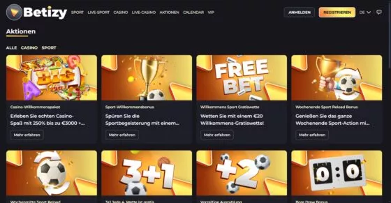 Betizy Casino-Aktionen