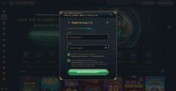 Talismania anmeldung