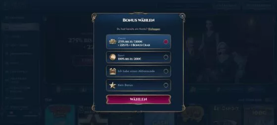 Rich Royal Casino-Registrierung