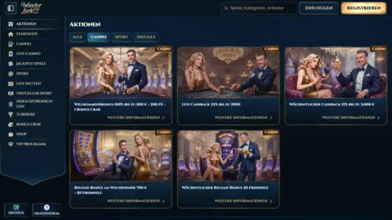 Wonderluck Casino-Aktionen