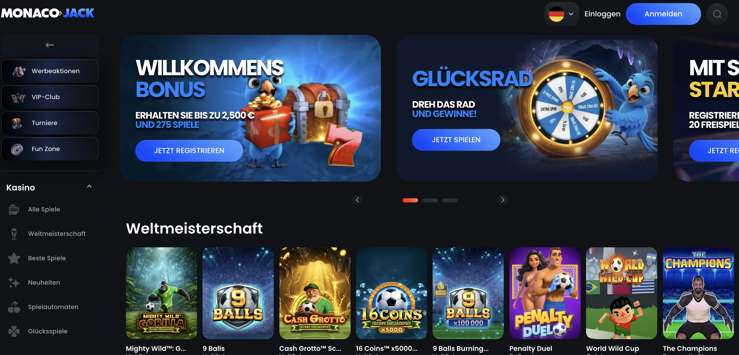 MonacoJack – Hauptlobby des Casinos