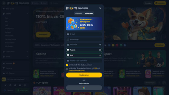 EgoGames Anmeldung