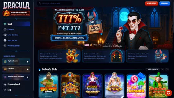 Offizielle Website von Dracula Casino