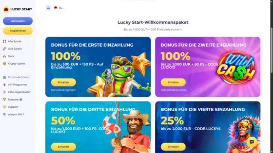 Lucky Start Casino-Aktionen
