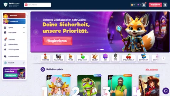 Offizielle Website von Safecasino Casino