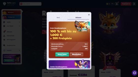 Safecasino Förderung