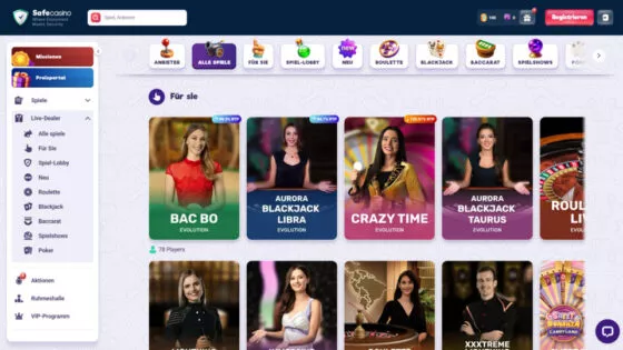Safecasino Live-Casino
