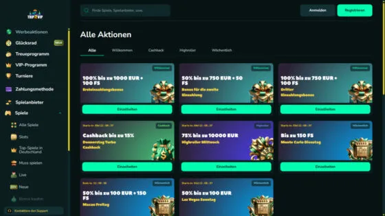 Trip2vip Casino-Aktionen