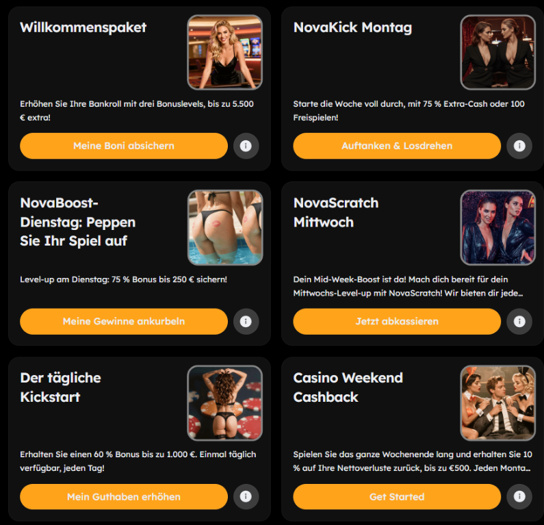 VegasNova Casino Bonus Codes & Willkommensbonus