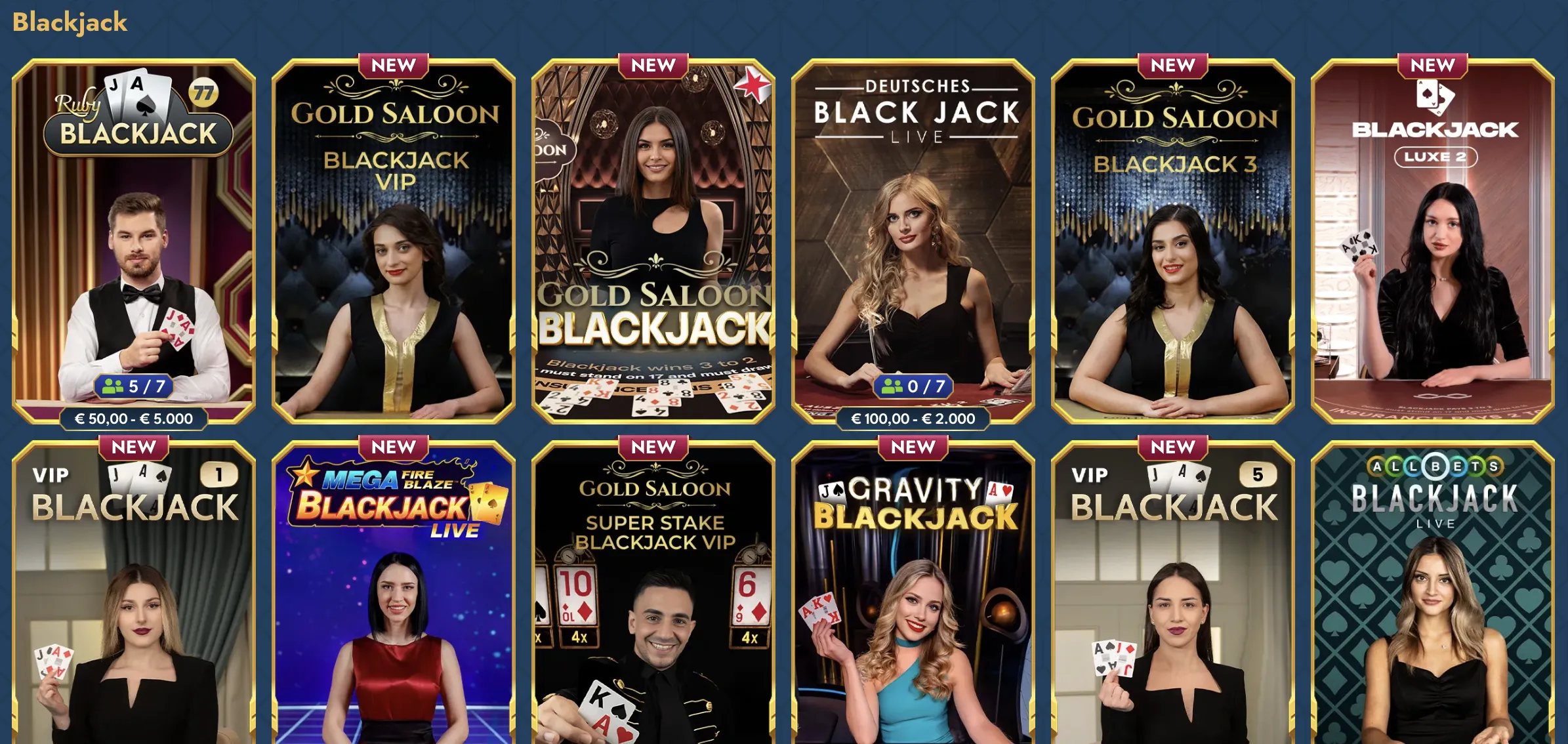 Live-Blackjack-Tische im Casea Casino